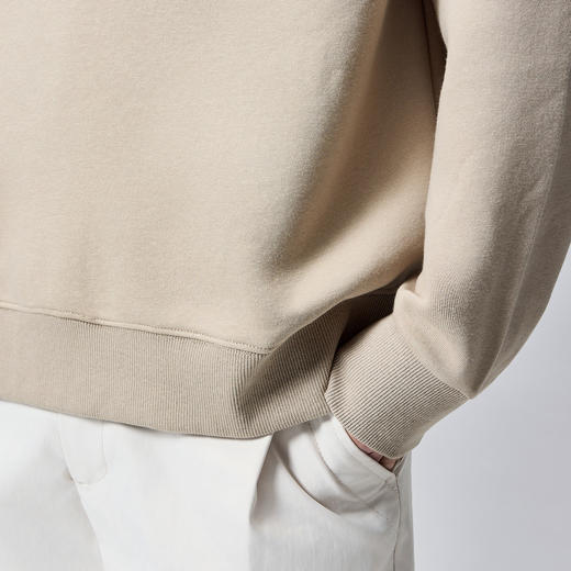 墨麦客男装立体凹凸印男士圆领卫衣秋季插肩袖休闲外套男。 商品图3