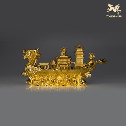 铜师傅 见微系列《御龙而行》一帆风顺龙船摆件 桌面龙舟摆件 商品图2