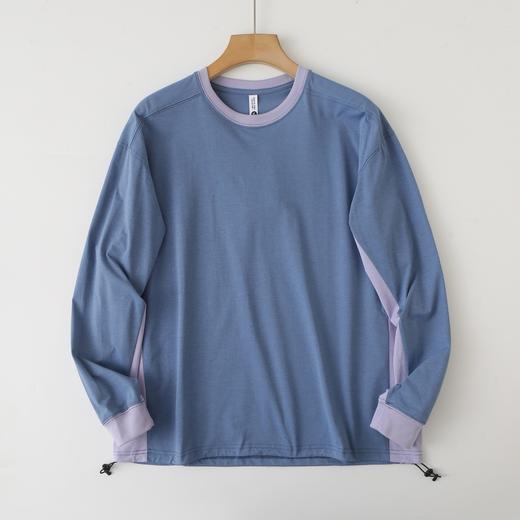 山系户外速干拼色圆领长袖，男女同款宽松百搭运动风打底衫上衣 商品图1