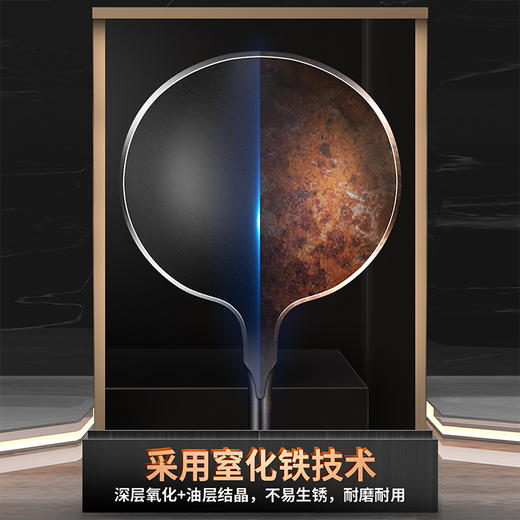 【跨境出口德国木柄极铁锅铲】木柄极铁锅铲家用烹饪铁质炒铲厨房加长铁质汤勺无涂层铸铁炒勺 商品图1