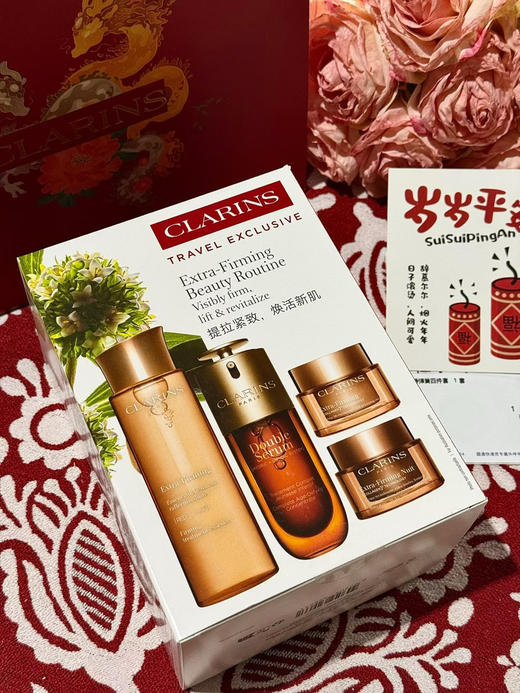 Clarins/娇韵诗焕颜精致套盒 弹簧水200ml双萃精华50ml弹簧日霜50ml弹簧晚霜50ml 商品图1