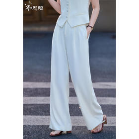 「纸片人神裤」一衣多搭万能裤 垂软阔腿 遮胯藏肉不挑身材 米思阳2026春季新款时尚通勤直筒休闲裤高腰垂顺职业西裤女5869