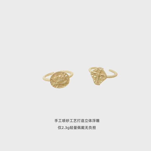 lost in echo2026春夏新款时髦蜻蜓硬币趣味立体浮雕开口戒指女 商品图1