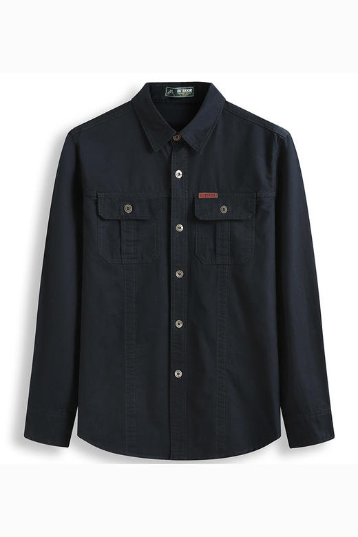 【纯棉】【DX】大依优型大码男装春季翻领工装衬衫时尚休闲商务长袖T恤 商品图5