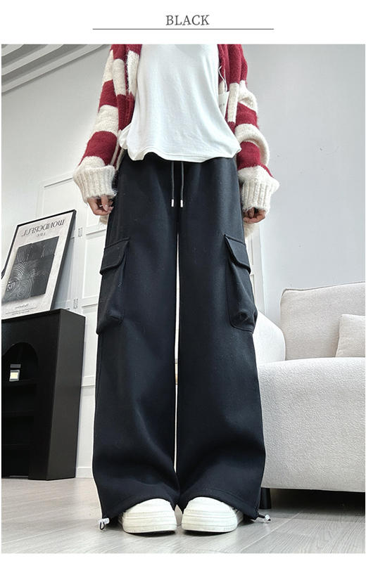 【YW】无忧购2026早春新款百搭宽松显瘦口袋工装裤女8601（截单3-5天发货) 商品图6