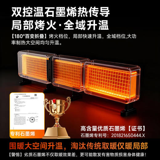 松下石墨烯三折叠遥控踢脚线 DS-A2073CH 商品图4