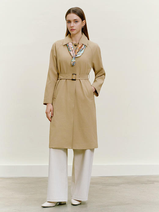 【单排扣腰带风衣】26年春季新品女士中长款防风外套 商品图1