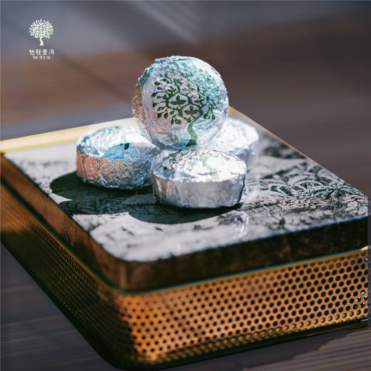 柏联普洱景迈山时尚12普洱茶生茶紧压茶网眼铁盒迷你沱茶叶 5gx12粒 商品图2