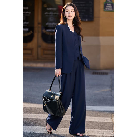 米思阳2026春季通勤风OL高腰显瘦阔腿裤直筒西裤长款休闲裤女5852 商品图3