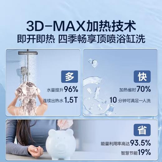 海尔（Haier）麦浪套系电热水器 国家补贴双胆扁桶80升BK7 富锶小蓝瓶净肤洗 3D巨能洗3300W速热家用一级能效 商品图2