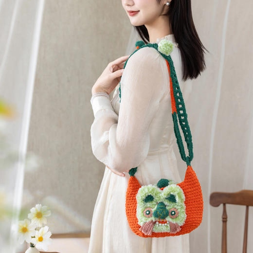 苏苏姐家云绒虎头包手工DIY钩针编织毛线团单肩斜挎包自制材料包 商品图3