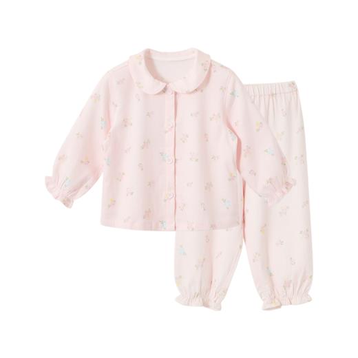 怡比清新花语家居长袖开襟套装HY25AUN091粉红色调（90#-130#） 商品图7