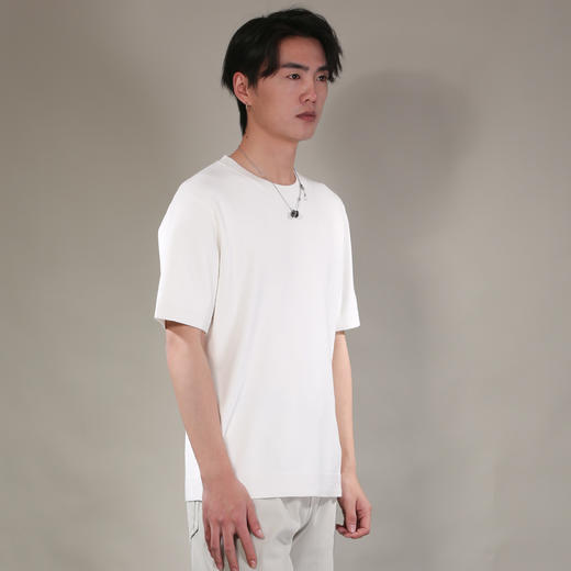 DRONKOO 2026 圆领领口下摆里边撞色净版修身短袖薄毛衣 商品图1