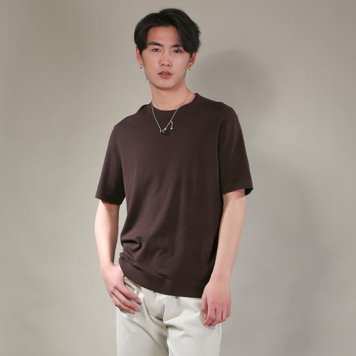 DRONKOO 2026 圆领净版短袖修身薄毛衣 商品图3