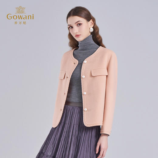 乔万尼新品绵羊毛温婉气质小香风短款毛呢大衣ED4B797 商品图1