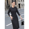 米思阳2025冬季 内里亲肤一体绒 小黑裙通勤优雅气质修身显瘦连衣裙女4957/5159 商品缩略图0