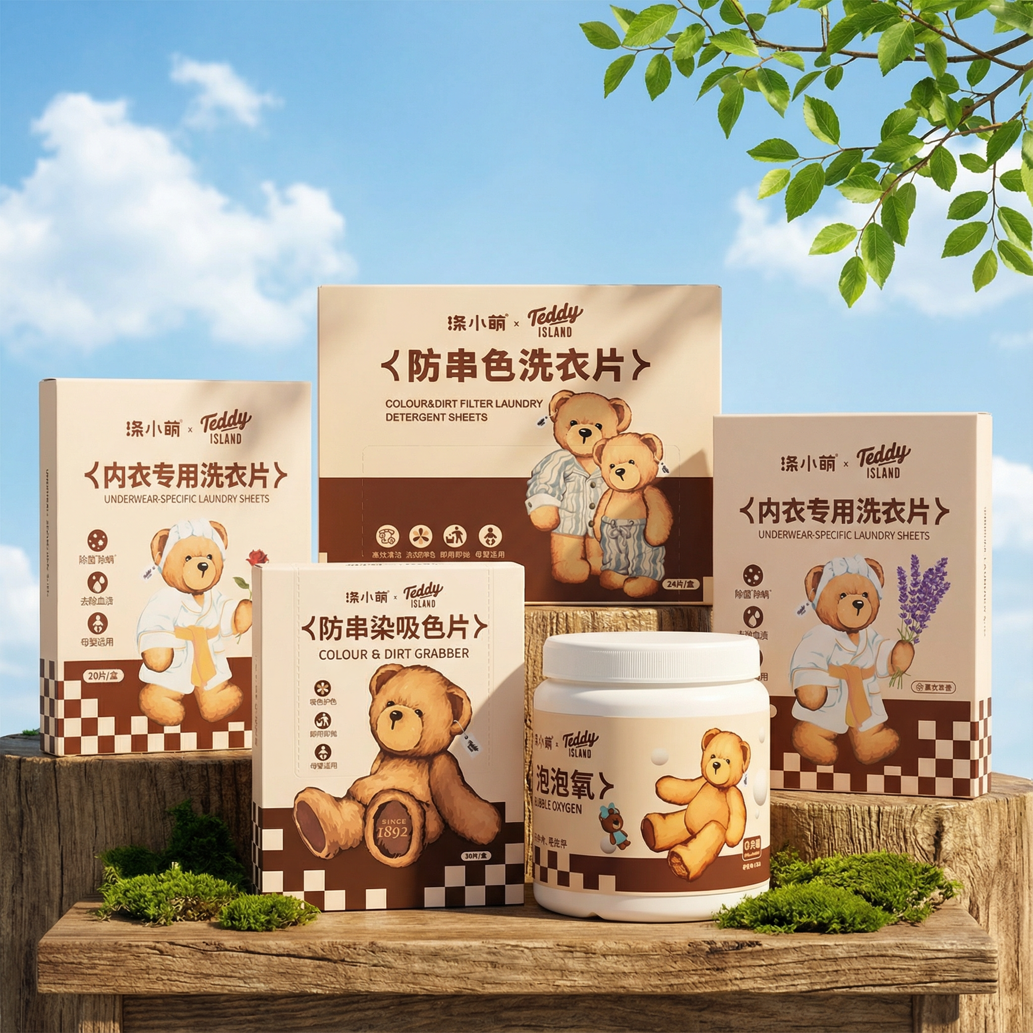 涤小萌衣物清洁组合 防串色洗衣片 内衣专用洗衣片 爆炸盐