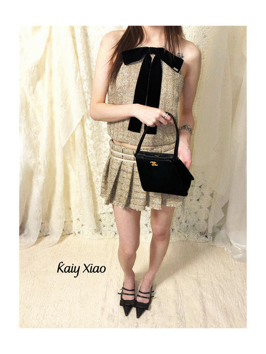 Kaiy Xiao 假面舞会 粗花呢 叠穿裙摆 商品图2