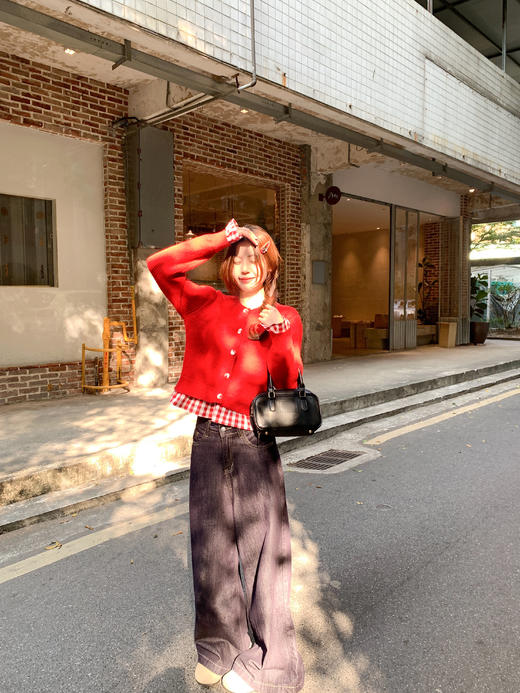 <曾小咸推荐>2.7现货秒杀 ！微信超特价！格子拼接针织开衫 日常229.99 立减130 秒杀99.99！！ 商品图7