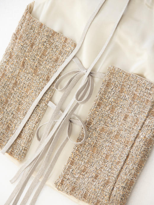 Kaiy Xiao 假面舞会 粗花呢蝴蝶结 吊带上衣 商品图7