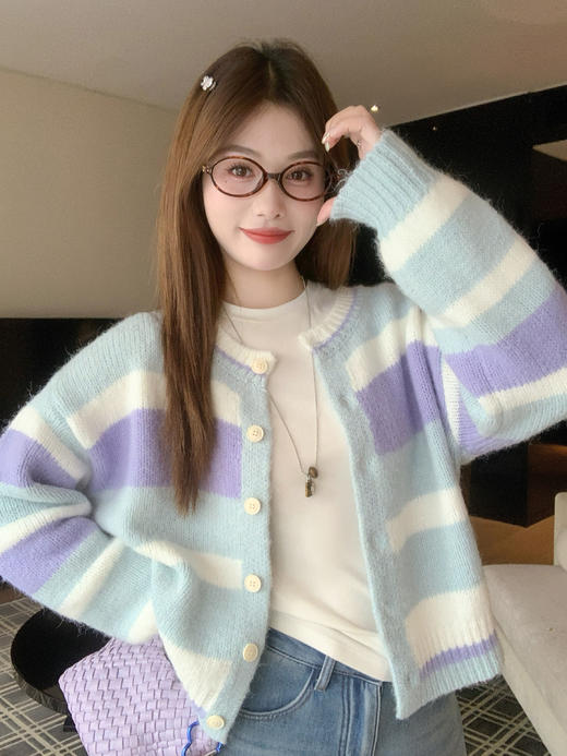 <曾小咸推荐>现货秒杀 ！微信超特价！彩色条纹针织开衫 日常209.99 立减120 秒杀89.99！！ 商品图14