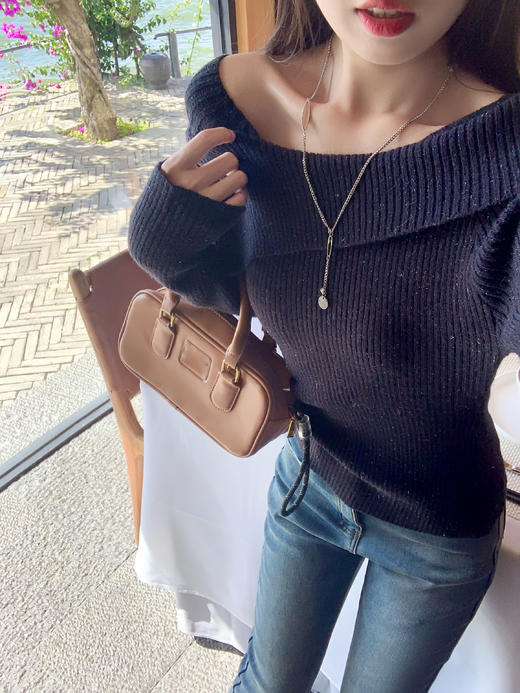 <曾小咸推荐>2.6 现货秒杀 ！微信超特价！3色一字肩针织衫 日常139.99 立减60 秒杀79.99！！ 商品图13