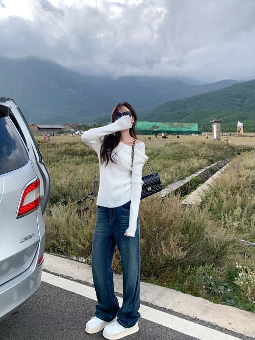 <曾小咸推荐>2.6 现货秒杀 ！微信超特价！3色一字肩针织衫 日常139.99 立减60 秒杀79.99！！ 商品图9