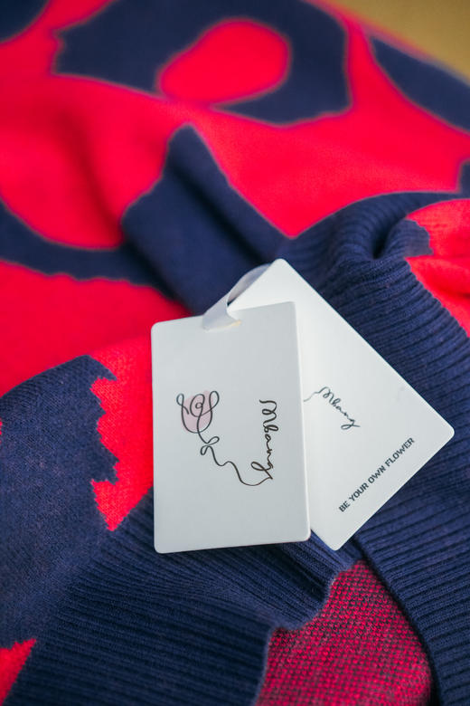 新春花朵红蓝宽松毛衣，小众文艺范儿，直筒版型，100%美利奴羊毛~~ 商品图5