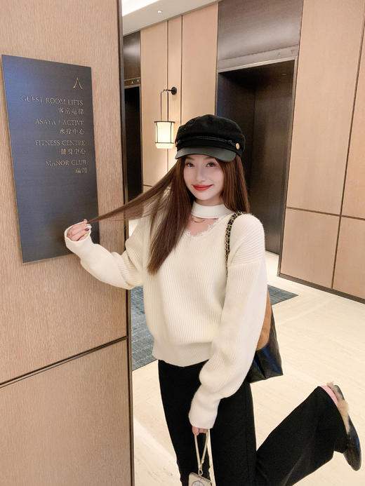 <曾小咸推荐>2.9现货秒杀 ！微信超特价！韩系挂脖v领毛衣 日常179.99 立减90 秒杀89.99！！ 商品图12