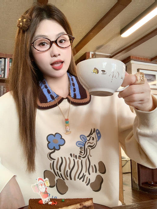 <曾小咸推荐> 2.5 现货秒杀 ！微信超特价！小马印花撞色翻领卫衣 日常209.99 立减120 秒杀89.99！！ 商品图11