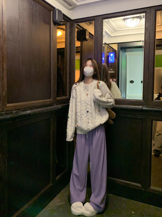 <曾小咸推荐>2.8现货秒杀 ！微信超特价！彩色球球毛衣 日常199.99 立减100 秒杀99.99！！ 紫色休闲裤（不加绒） 秒杀79.99！ 商品图10