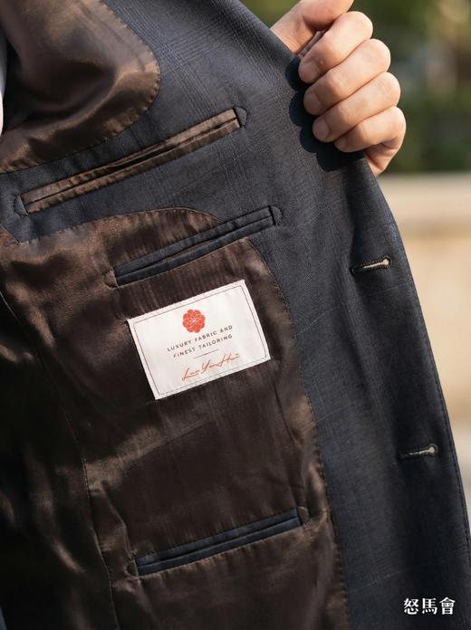 Dormeuil 多美 Amadeus 藏蓝色暗亲王格全麻衬西装套装 商品图4