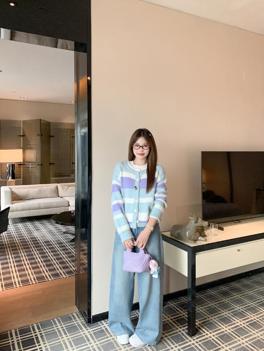 <曾小咸推荐>现货秒杀 ！微信超特价！彩色条纹针织开衫 日常209.99 立减120 秒杀89.99！！ 商品图10