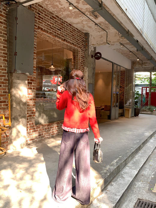 <曾小咸推荐>2.7现货秒杀 ！微信超特价！格子拼接针织开衫 日常229.99 立减130 秒杀99.99！！ 商品图8