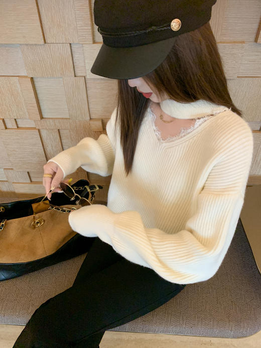 <曾小咸推荐>2.9现货秒杀 ！微信超特价！韩系挂脖v领毛衣 日常179.99 立减90 秒杀89.99！！ 商品图7