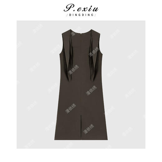 04-3潘依绣丁丁宠粉粉法式优雅立领系带无袖连衣裙Q2201 商品图1