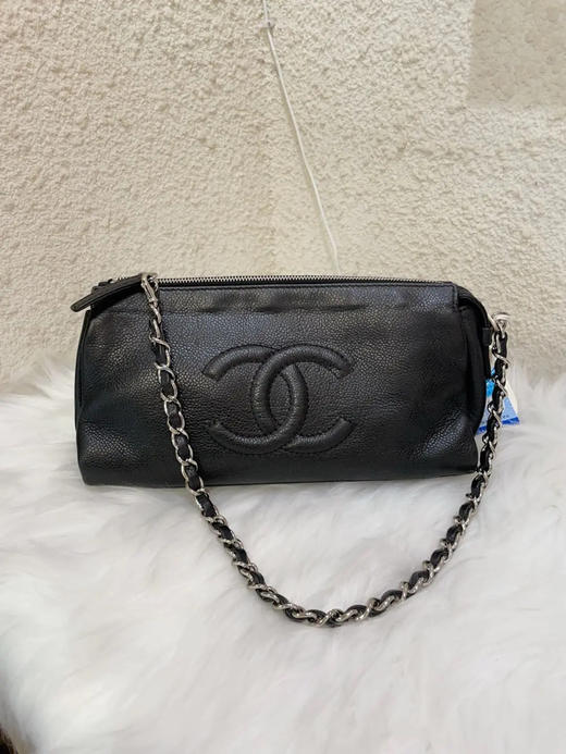 Chanel 浮雕大logo 黑银 腋下包 商品图1