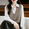 「任选2件立减20元 拉夫风减龄马甲系列！精选澳洲美丽诺羊毛 AVANN 羊毛马甲扭花马甲深V背心 商品缩略图11