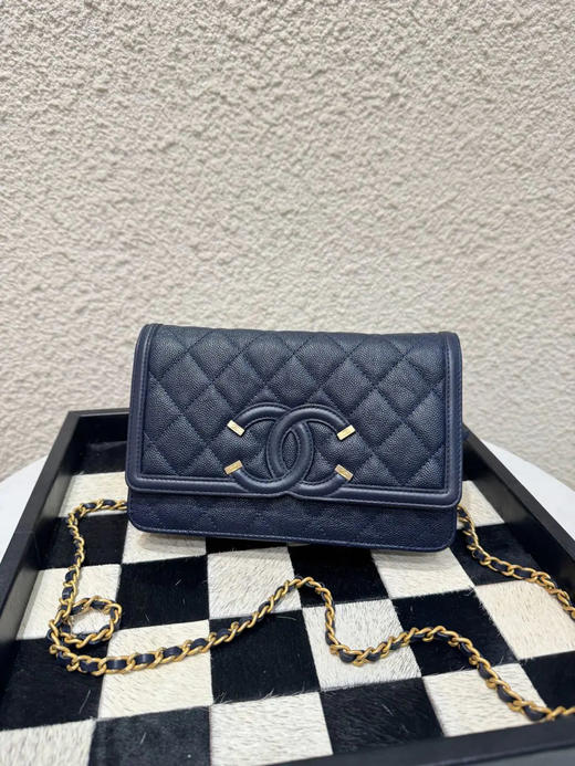 Chanel Vanity 深蓝 荔枝纹牛 发财包 商品图0