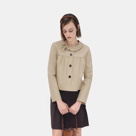 Herlian2026年春季新品不对称娃娃领设计女士少女系复古外套 商品图2