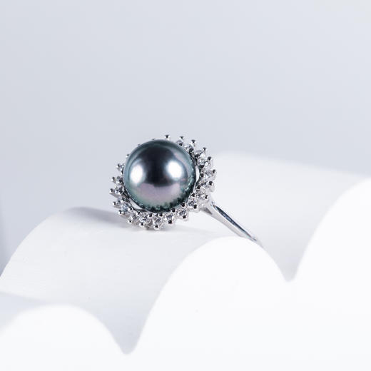 大溪地黑珍珠太阳花戒指 JZ25 商品图1