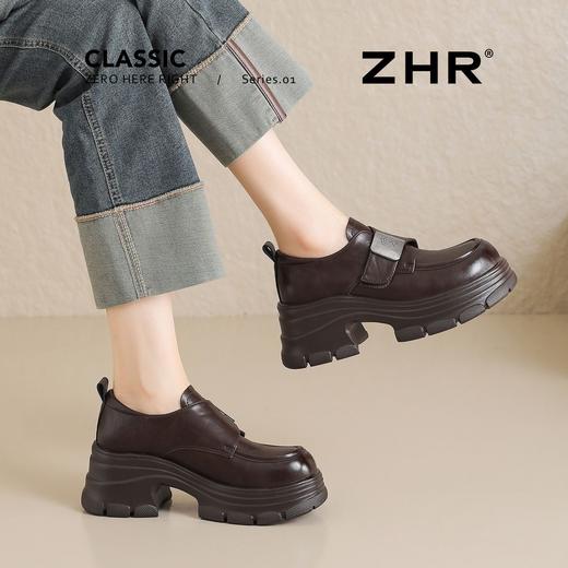 ZHR则则增高6.5cm复古英伦单鞋女鞋2026新款舒适百搭魔术贴乐福鞋 商品图7