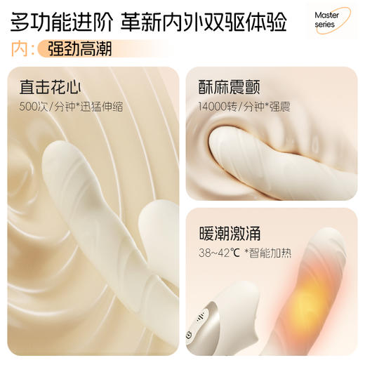 【38节专享】口技大师 杰士邦Master系列湿吻伸缩震动棒 商品图2