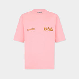 DSQUARED2 男士字母徽标刺绣棉质圆领短袖T恤 粉红色 S74GD1542 D20108 249