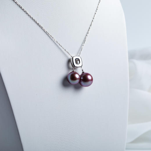 紫色淡水珍珠双珠吊坠 DZG121 商品图2