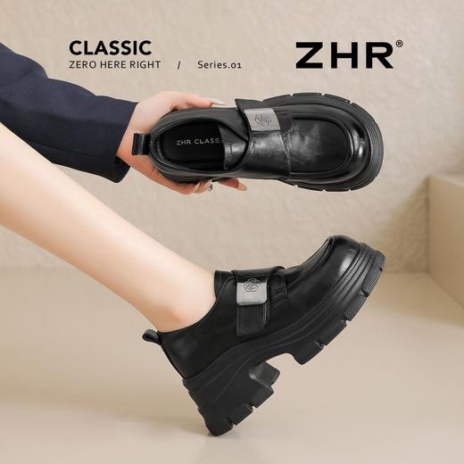 ZHR则则增高6.5cm复古英伦单鞋女鞋2026新款舒适百搭魔术贴乐福鞋 商品图5