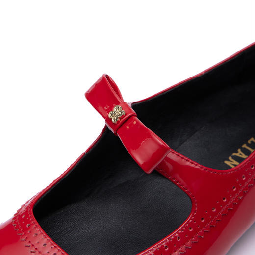 HERLIAN 2025秋冬新品一字蝴蝶结巴洛克芭蕾舞鞋玛丽珍浅口小皮鞋 商品图3