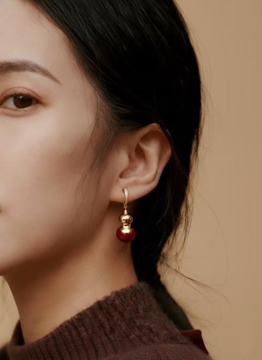 【宫里上新】福禄凝红系列-双福耳饰 商品图2