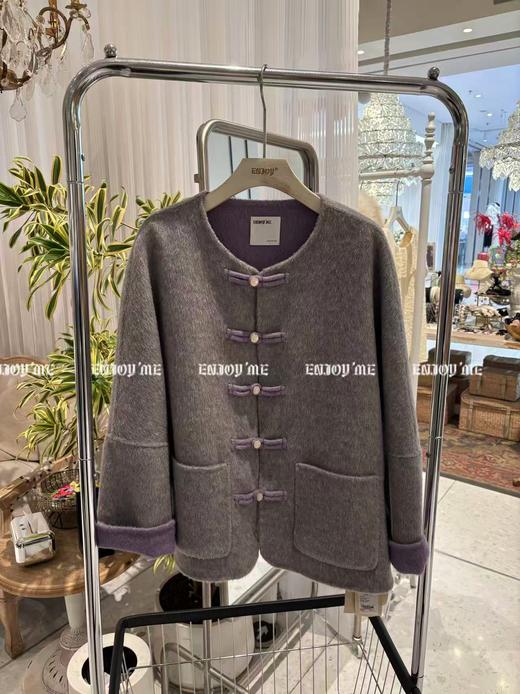 【门店同款】ENJOY冬季云敛“暖冬雅致”双色国风盘扣大衣 166597476 商品图0