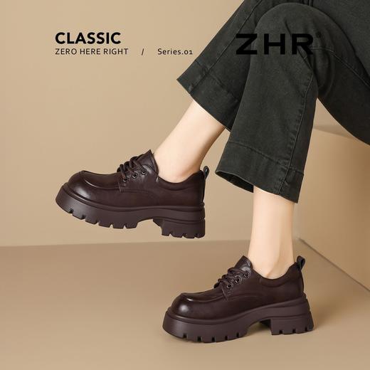ZHR则则厚底增高小皮鞋2026新款系带乐福鞋英伦百搭单鞋软底女鞋 商品图8